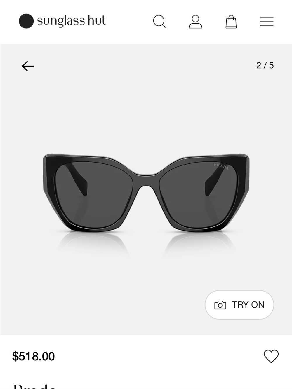 Prada 19Z Black Sunglasses - Picture 2 of 8